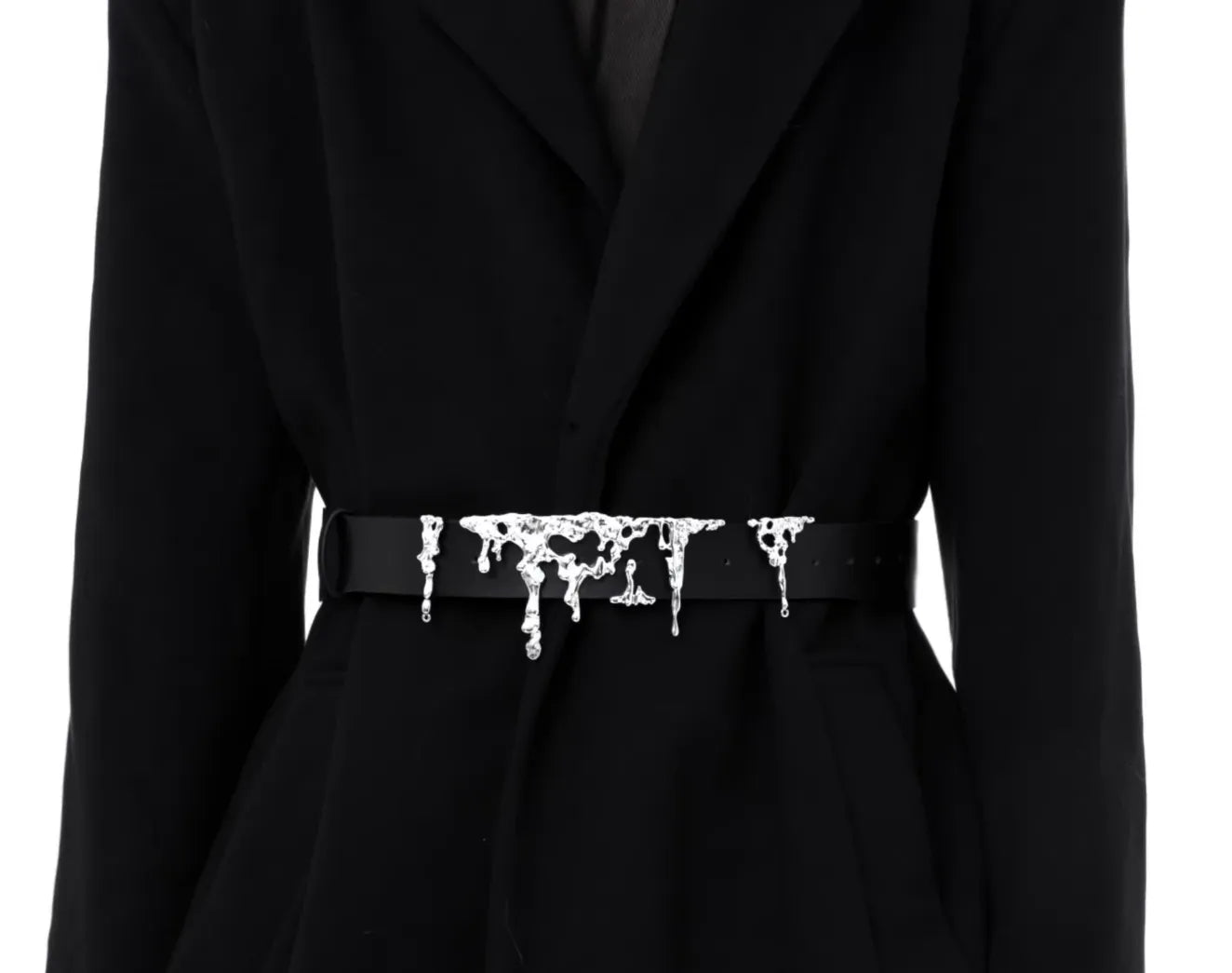 "Lava Flow" Statement Belt - Molten Metal Designer Waistband
