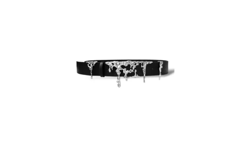 "Lava Flow" Statement Belt - Molten Metal Designer Waistband