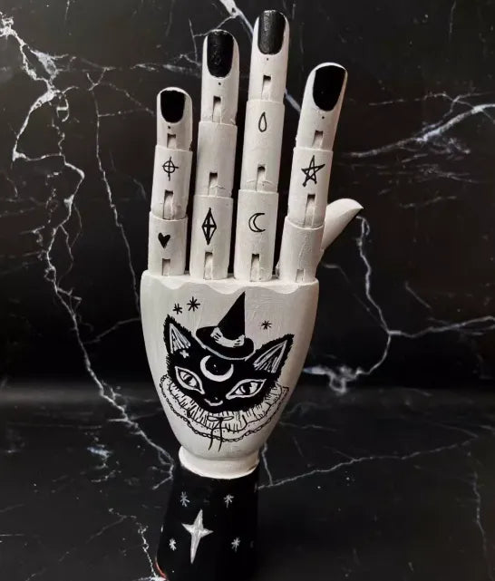 Oldschool Hand-Painted Wooden Art Mannequin – Gothic Tattoo Body Figurine Home Décor