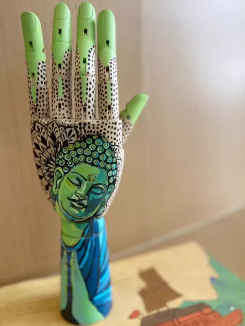 Oldschool Hand-Painted Wooden Art Mannequin – Gothic Tattoo Body Figurine Home Décor