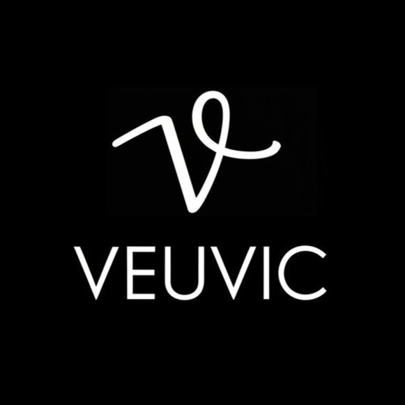 White 'Veuvic' logo on a black background